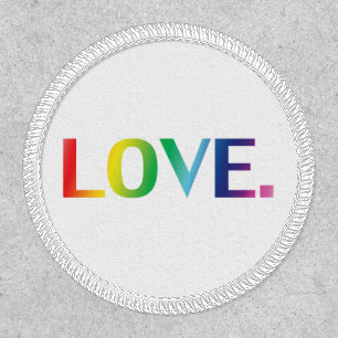 Love, pride lgbt lgbtq rainbow colors white patch