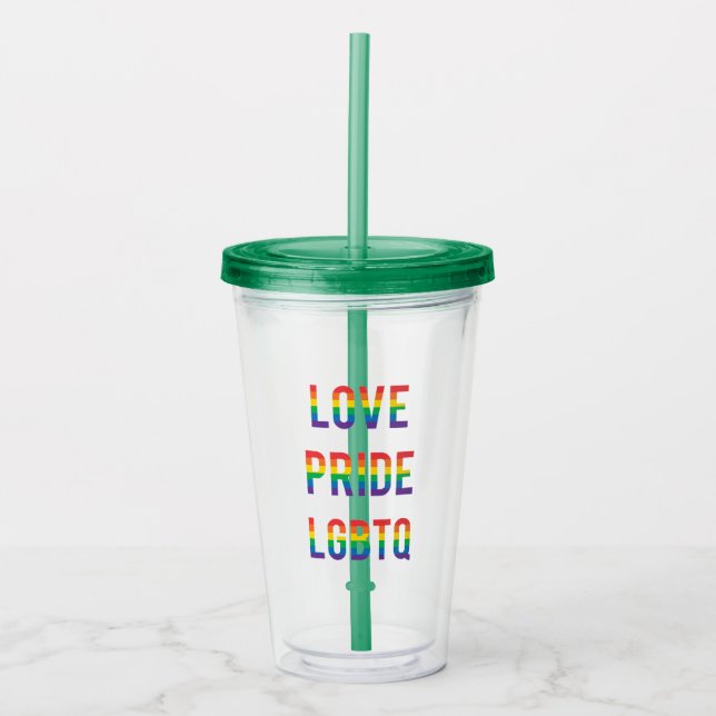 Love Pride LGBTQ Acrylic Tumbler (Front)