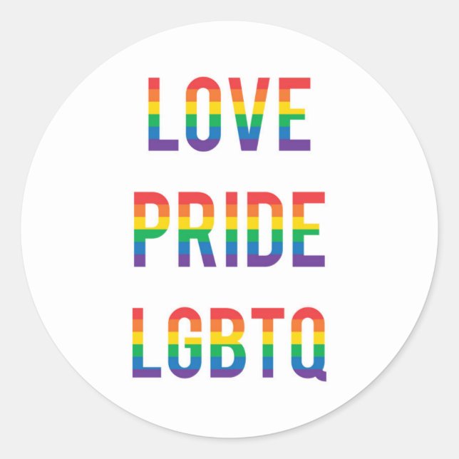 Love Pride LGBTQ Classic Round Sticker (Front)