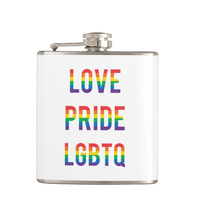 Love Pride LGBTQ Flask (Front)