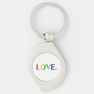 Love Pride lgbtq lgbt Rainbow queer gay colors Keychain