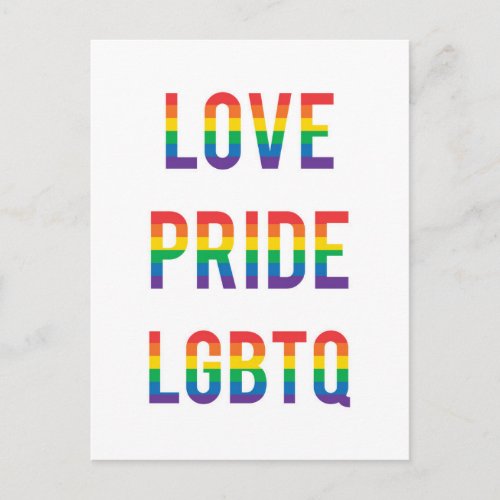 Love Pride LGBTQ Postcard
