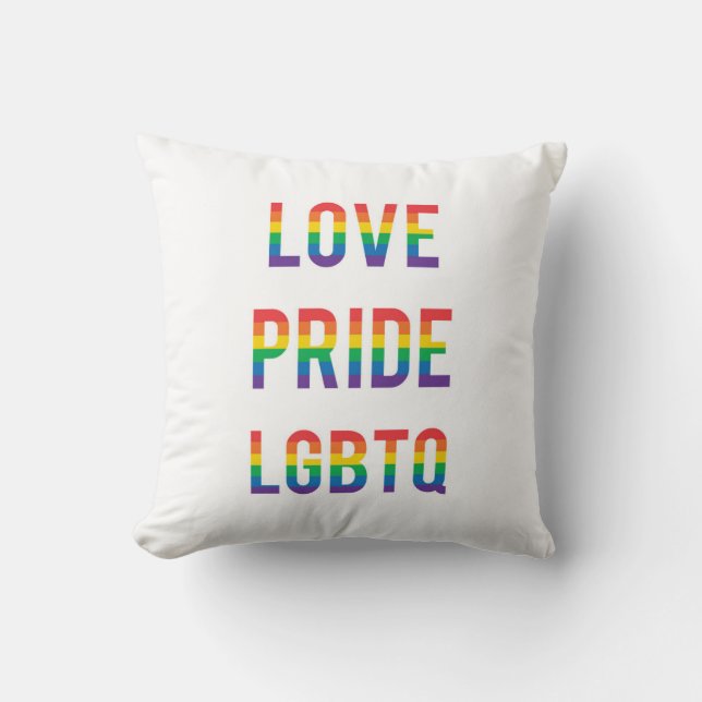 Love Pride LGBTQ Throw Pillow (Front)