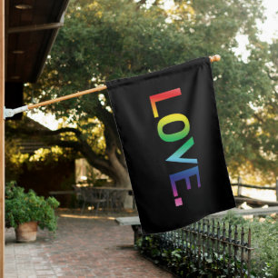 "Love" Pride rainbow colors lgbtq lgbt - House Flag