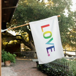 "Love" Pride rainbow colors lgbtq lgbt - House Flag