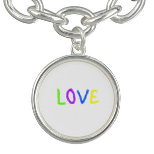 Love pride rainbow watercolor LGBTQ June modern Bracelet