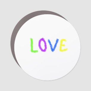 Love pride rainbow watercolor LGBTQ June modern Car Magnet