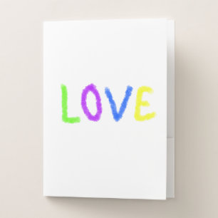 Love pride rainbow watercolor LGBTQ June modern Pocket Folder