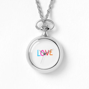 Love pride rainbow watercolor LGBTQ June modern Watch