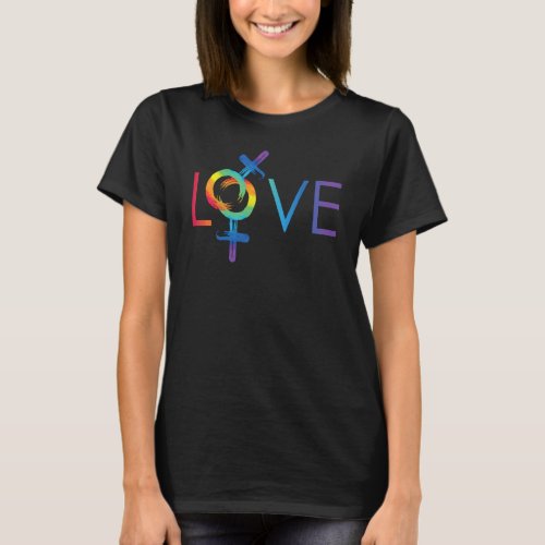 Love Pride Sign Couple Male Female Be Lgbtq Kind R T_Shirt