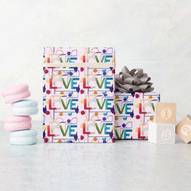 LOVE print Valentines Day Love Wrapping Paper (Baby Shower)