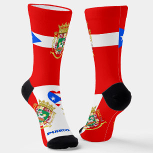 Love Puerto Rico Patriotic, Puerto Rican Flag Socks