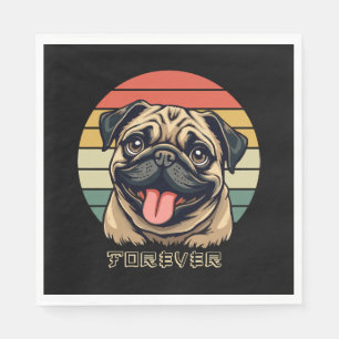 Love Pug Forever – Cute Pug Lover Design Napkins