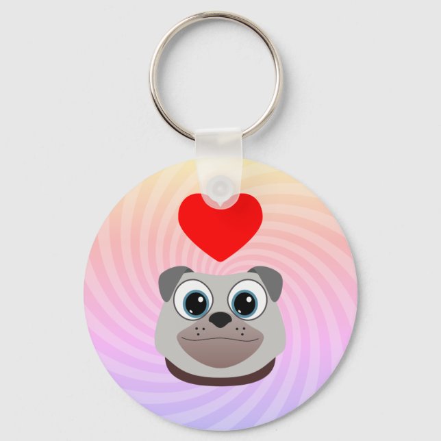 Love Pug Keychain (Front)