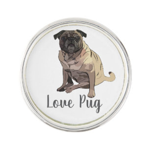 Love Pug Lapel Pin