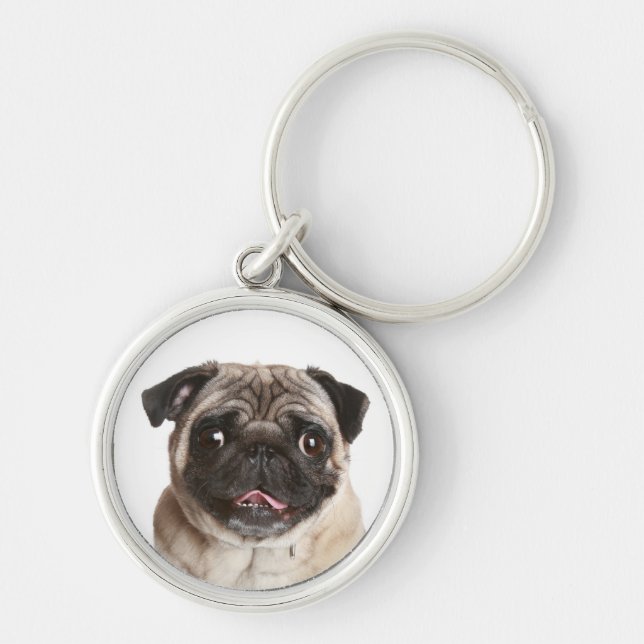 Love Pug Puppy Dog Keychain (Front)