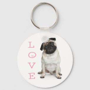 Love Pug Puppy Dog Keychain