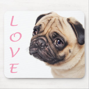 Love Pug Puppy Dog Mousepad