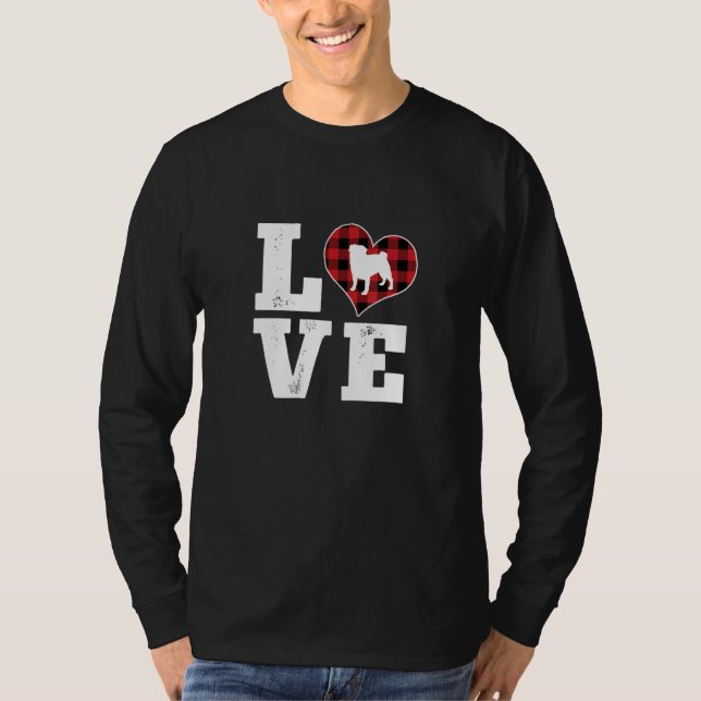 Love Puggle Dog Lover Gifts Buffalo Plaid Dog Vale T-Shirt (Front)