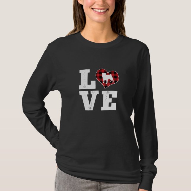 Love Puggle Dog Lover Gifts Buffalo Plaid Dog Vale T-Shirt (Front)