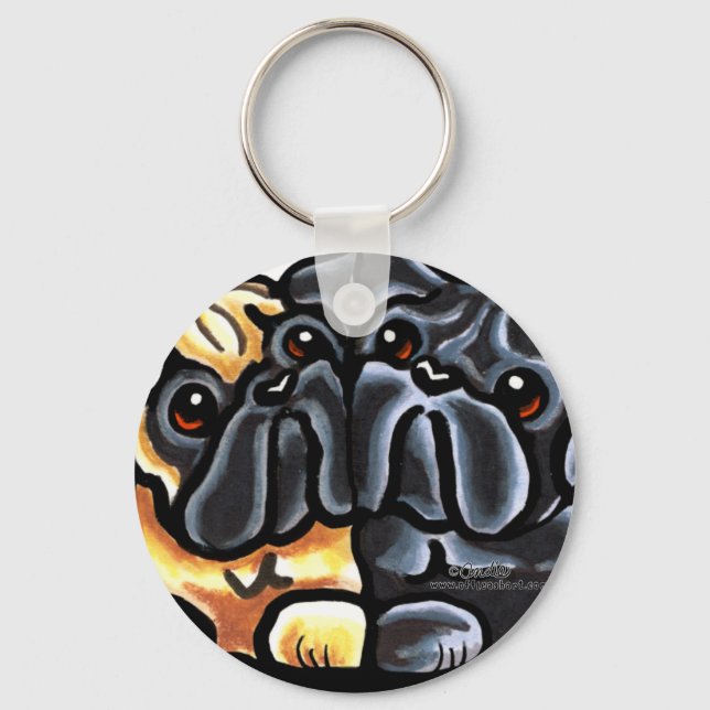 Love Pugs Keychain (Front)