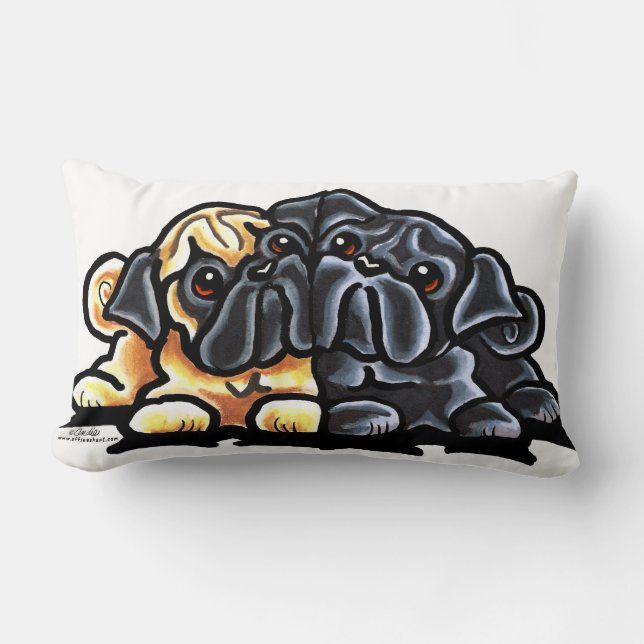 Love Pugs Lumbar Pillow (Front)