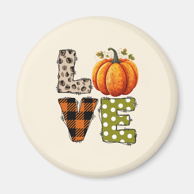 LOVE - Pumpkin and Fall Season Magnet (Front)