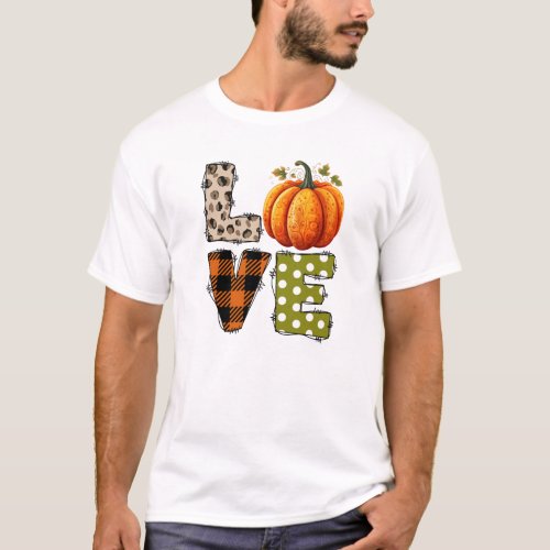 LOVE _ Pumpkin and Fall Season T_Shirt