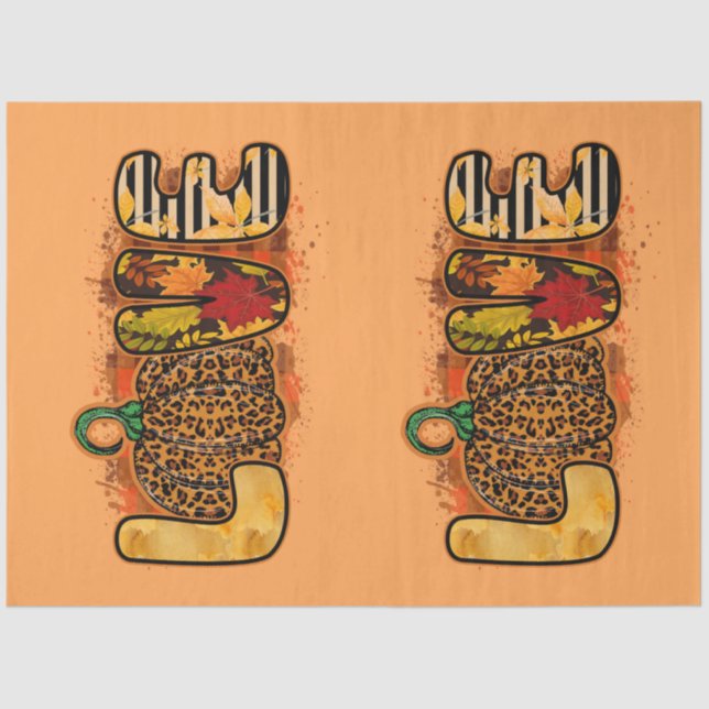 Love Pumpkin Autumn Customize Color Tissue Paper (Front)