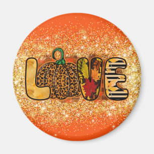 Love Pumpkin Autumn Customize Text and Color Magnet