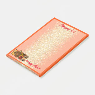 Love Pumpkin Autumn Customize Text and Color Post-it Notes