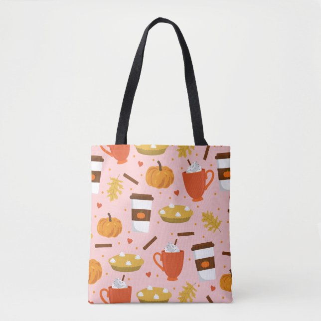 love pumpkin spice pink tote bag (Front)