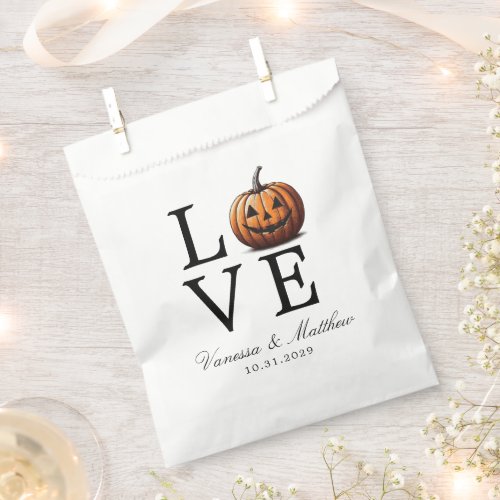 Love Pumpkin Wedding Favor Bag