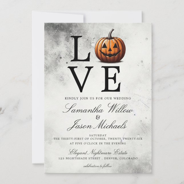 Love Pumpkin Wedding Invitation (Front)
