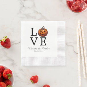 Love Pumpkin Wedding Napkins