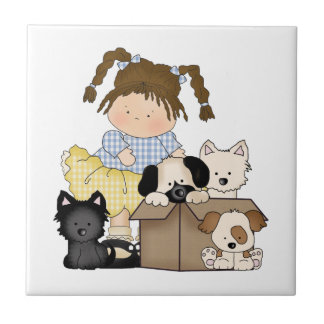 Love Puppies Ceramic Tile