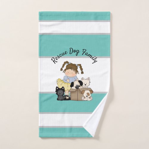 Love Puppies Rescue Dog Family   Bath Towel Set