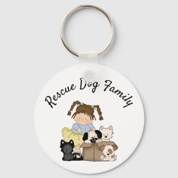 Love Puppies Rescue Dog Family   Keychain by bonfireanimals at Zazzle