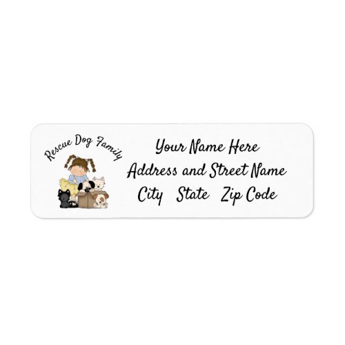 Love Puppies Rescue Dog Family     Label