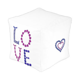 Love – Purple Amethyst and Blue Sapphire Gemstone Pouf