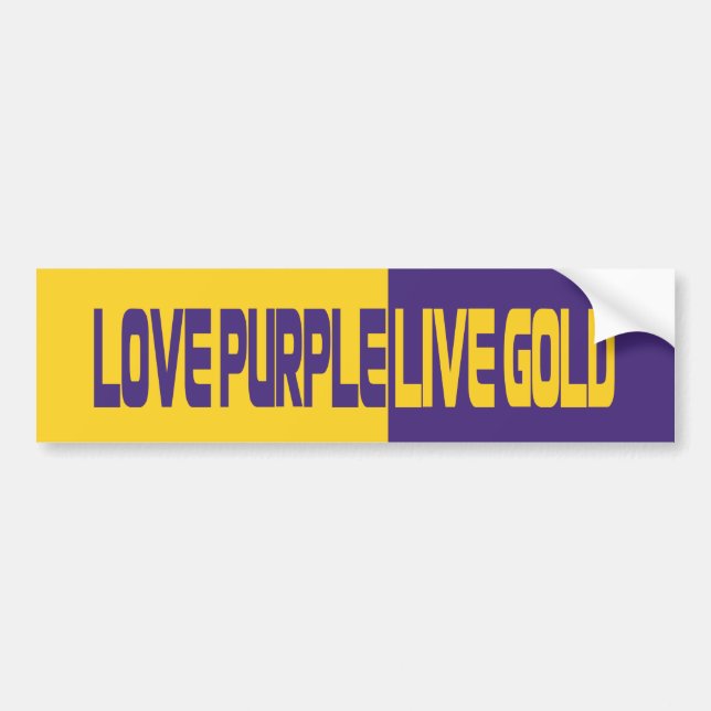 Love Purple Live Gold Bumper Sticker (Front)