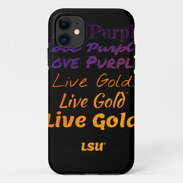 Love Purple Live Gold iPhone Case (Back)