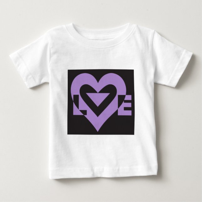 Love Purple on Black Baby T-Shirt (Front)