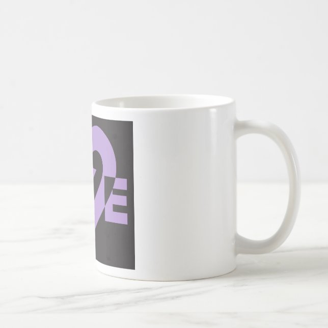 Love Purple on Black Coffee Mug (Right)