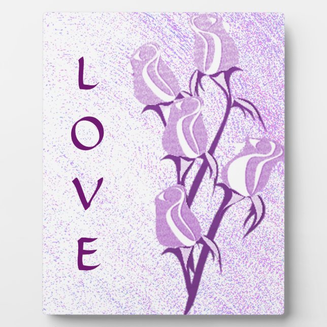 Love Purple Rose Plaque (Front)