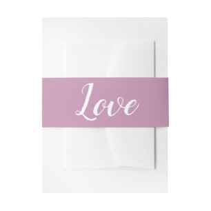 Love Purple Wedding Party Invitation Belly Band