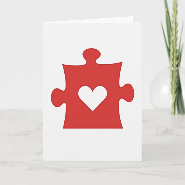 Love Puzzle Heart Card (Front)