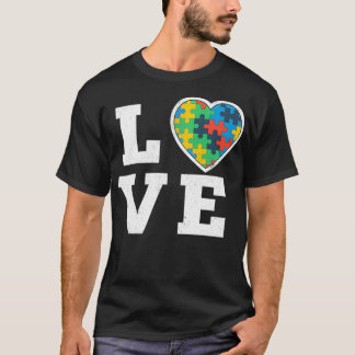 Love Puzzles Autism Awareness Autistic Support Gif T-Shirt