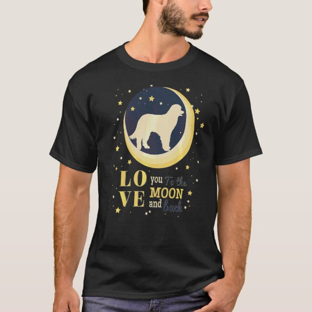 Love Pyrenean Shepherd Dog To The Moon T-Shirt (Front)