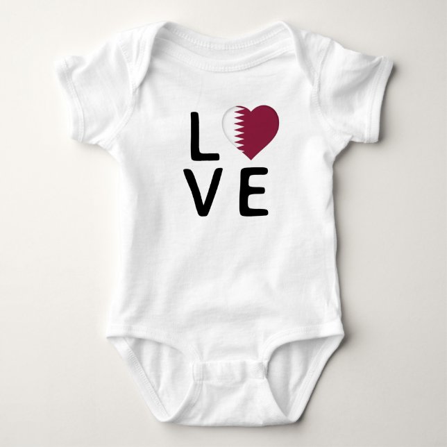 Love - Qatar Flag Baby Bodysuit (Front)